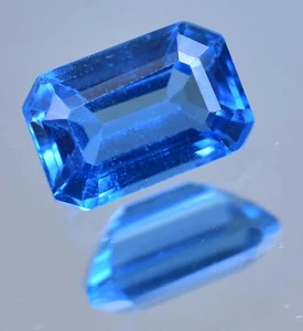 Natural Blue Zircon 3.40 Ct Emerald Stunning Certified Cambodian Gemstone - Picture 1 of 6