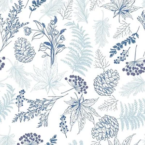 Peel and Stick Wallpaper Floral Maple Leaf Contact Paper Blue and White Wall ... - Picture 1 of 3