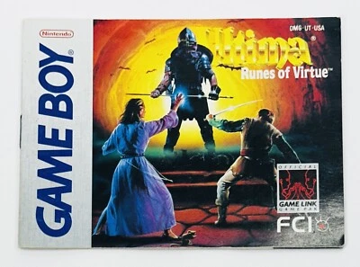 Ultima: Runes of Virtue (Nintendo Game Boy, 1992) MANUAL ONLY! FREE SHIP! - Imagem 1 de 2