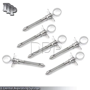 6 Dental Aspirating Syringe Dental Instruments 1.8cc - Picture 1 of 3