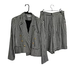 The Limited Vintage Houndstooth Dogtooth blazer Shorts Matching Set Outfit Sz 10 - Picture 1 of 13