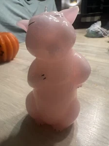 Vintage Pink Pig Wax Candle Hand Painted Barn Animal Candle 6-1/2" Tall Figure - Picture 1 of 5