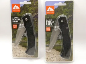 2 Ozark Trail Folding 7.6" POCKET KNIFE w/clip Brand New in Blister Pack 2021 - Picture 1 of 4