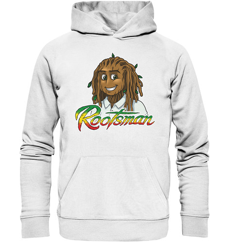 SACAI Felpa con cappuccio Rootsman Roots Rastafari Reggae Rasta naturale 100% cotone biologico