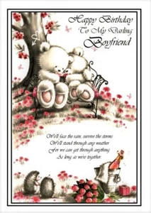 Feliz cumpleaños a mi querido novio - tarjeta A5 para él novio amor masculino - Imagen 1 de 4
