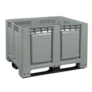 Palettenbox Großbehälter 1200x1000x790mm Palettenbehälter 3 Kufen - grau - Bild 1 von 4