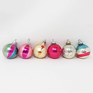Lot of 6 Vintage Mini Mercury Glass Ornaments ~ Shiny Brite ~ Poland ~ 1-3/4" - Picture 1 of 15