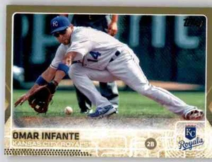 2015 Topps Series 2 Gold Foil Omar Infante #d /2016 Set Break Parallel Royals - Picture 1 of 2