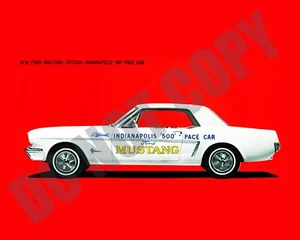 1964 Ford Mustang offizielle Indianapolis 500 Tempo Auto Promo Postkarte 8 x 10 Foto - Bild 1 von 1
