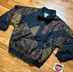 VTG 80s Womens Slade Retro Lined Windbreaker Jacket RARE NWT Size M Paisley - Picture 1 of 12
