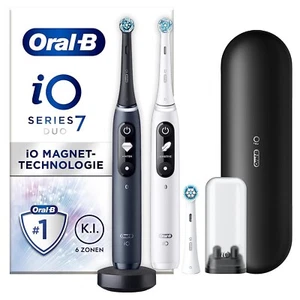 Oral-B iO Series 7 Doppelpack Black Onyx/White Alabaster mit 2. Handstück Neu - Bild 1 von 1