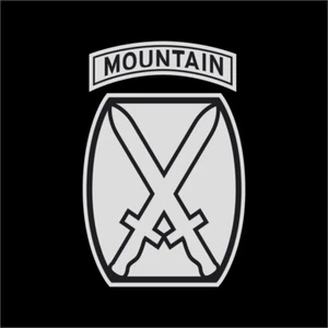 US Army 10th Mountain Div #2 Military 1 Color Window Wall Vinyl Decal Sticker - Picture 1 of 5