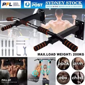 Chin Up Strength Training Horizontal Bars Exercise Wall Mounted Pull Up Bar NEW - Picture 1 of 16