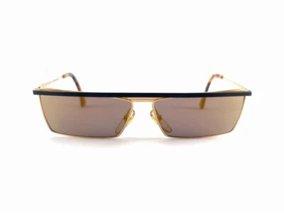 NEW VINTAGE ALAIN MIKLI 623 GOLD LENSES MASK WRAP AROUND 80'S SUNGLASSES FRANCE - Image 1 of 4