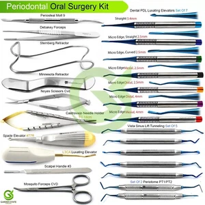 24PCS MICRO PERIODONTAL ORAL SURGERY KIT DENTAL ORAL SURGERY SURGICAL INSTRUMENT - Picture 1 of 14