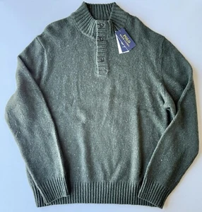 Polo Ralph Lauren Speckled Wool-Blend Mockneck L/S Green Pullover Herren XXL Neu - Bild 1 von 3