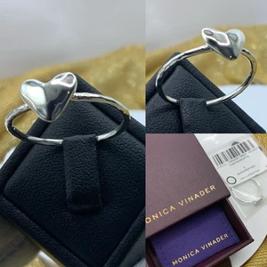 Anillo apilable corazón Monica Vinader plata de ley PVP £70 talla S - Imagen 1 de 19