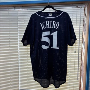 MLB Ichiro Suzuki All-Star Uniform 2002 Größe L Navy Majestic Seattle Mariners - Bild 1 von 11