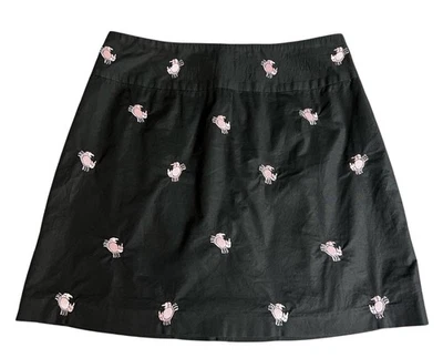 Minifalda negra con cremallera forrada con cangrejos rosas talla 4 Castaway para mujer Foto 1 de 4