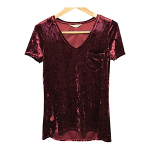 Spring + Mercer Crushed Velvet Whimsigoth Top Womens Small Short Sleeve Vamp - Picture 1 of 10