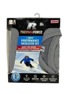 Nuevo con etiquetas Conjunto Top y Pantalones Capa Base Russell Boys XS (4/5) Thermaforce Gris Rendimiento Foto 1 de 3