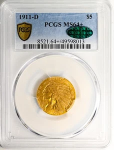 1911-D INDIAN HEAD $5 PCGS MS 64+ - Picture 1 of 4