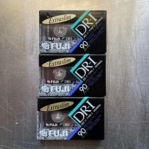 Fuji DR-I 90 Type I Extraslim Cassette Tapes Lot Of 3 SEALED - Picture 1 of 2