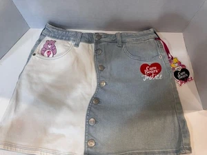 NWT Care Bears Girls Denim Skirt Size XL Plus 16P/18P by Justice - Picture 1 of 9