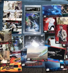 Star Wars Galaxy Topps Refractor Light Meets Dark GMA 9 Mint Bonus Trading Cards - Picture 1 of 24