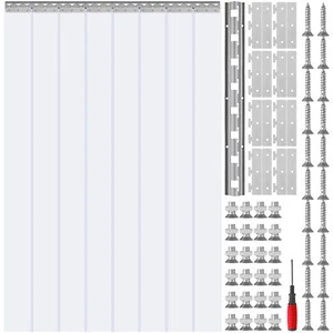 VEVOR 8x Streifenvorhang Lamelle Lamellenvorhang PVC Transparent 122x244cm - Bild 1 von 12