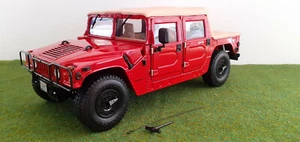 4x4 HUMMER HUMVEE AM GENERAL CIVILIAN SOFT TOP rouge 1/18 EXOTO TDT1805 voiture - Imagen 1 de 11