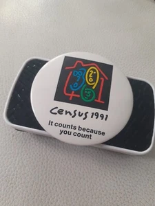 Census 1991 Vintage Badge - Foto 1 di 3