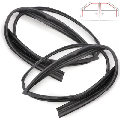 Pair Door Glass Run Channel Seals Rubber For Honda Civic 3Dr 1992 1995 Foto 1 de 4