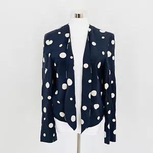 Sass & Bide Circular Motion Blazer Womens Sz 10 Blue White Polka Dot Open Front - Picture 1 of 9