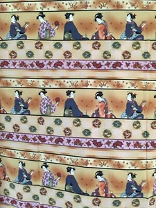 ORIENTAL LADIES, 100% Cotton Fabric, 1/2 yard, By: KONA BAY - Picture 1 of 2