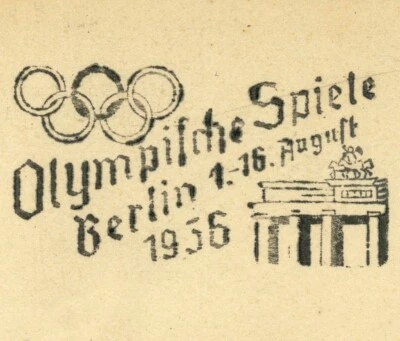 Germany Bremen Photo Card Berlin 1936 Olympic Games Brandenburg Gate Postmark - Image 1 of 3