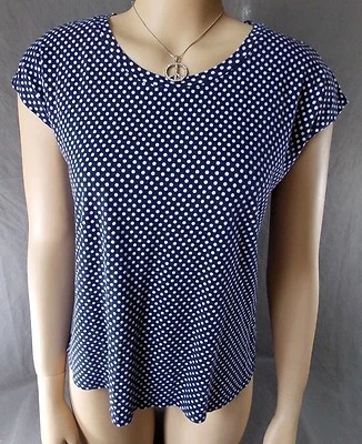 Camisa de lunares para mujer talla M Petite Coral Bay azul suave mantecoso negro 717l31pb18 Foto 1 de 3