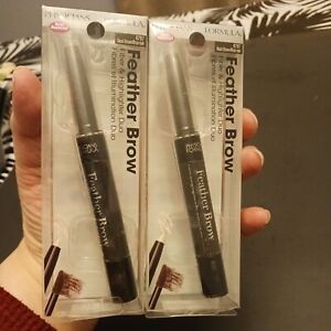PHYSICIANS FORMULA Feather Brow BLACK BROWN 6787 Fiber/Highlighter DUO NEW 2 pcs