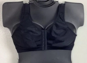 MEDIUM IMPACT FRONT CLOSE NO WIRE SPORT BRA BLACK LANE BRYANT NEW NWOT - Picture 1 of 10