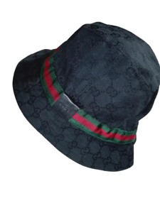GUCCI Women's GG Monogram  Black Bucket Hat Size L