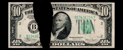 1934-C $10 Federal Reserve Note Ink Smear Error - Image 1 of 2