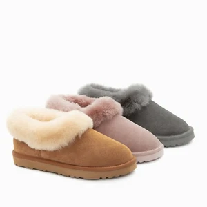 UGG Slippers Avery Unisex Premium Sheepskin Slippers Suede - Picture 1 of 25