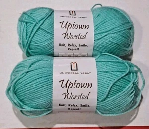 2 New Skeins Lot Universal Yarn-Uptown Worsted-Spirit Stripes-180yds ea- Teal - Picture 1 of 4