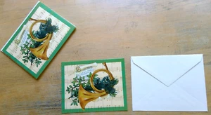 5 vintage Greenville Press Christmas cards horns music notes - Picture 1 of 5