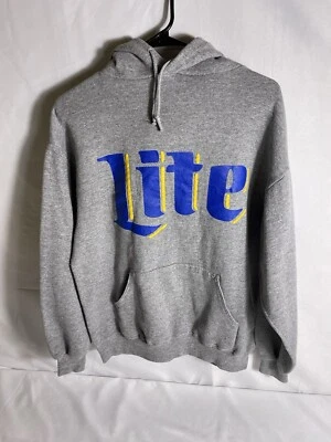 Vintage Miller Lite Hooded Sweatshirt. Blue&Yellow Letters. 90’s. Beer,Hoodie - Image 1 of 4