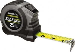 Komelon SL52425 Tape Measure: 1-1/16" Width, 1/16" Graduation, 25' Long - Picture 1 of 1