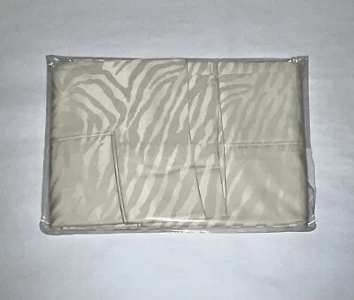 (1) Новый лад песок бежевый хлопок сатин зебра полоски стандартный Sham - Изображение 1 из 4