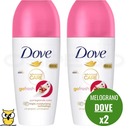 DOVE DEODORANTE PER DONNA E UOMO ROLL-ON 50 ML MELOGRANO 2 PEZZI - Immagine 1 di 1