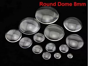 100 Transparent Round Flatback Glass Cabochon Dome 8mm No Hole - Picture 1 of 3