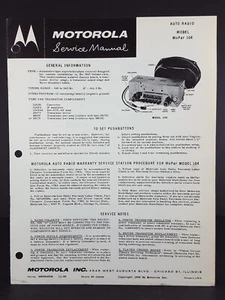 Motorola 1960 Plymouth Valiant Auto Radio Manual de Servicio Modelo MoPar 104 - Imagen 1 de 2